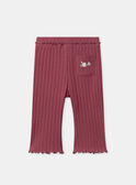Legging rose framboise à finitions laitues Bébé Fille NAELENA / 25H1BFS3LG308