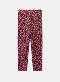 Legging rouge imprimé fleuri Fille NELEGETTE / 25H2PFK1LG503