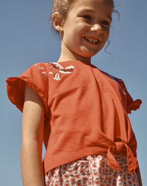 T-shirt coquelicot à manches courtes FLUNOUETTE / 23E2PFQ1TMCF505