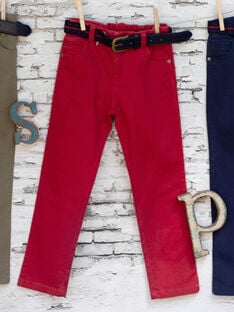 Pantalon droit rouge et ceinture enfant garçon  BUXIGAGE2 / 21H3PGB4PAN501