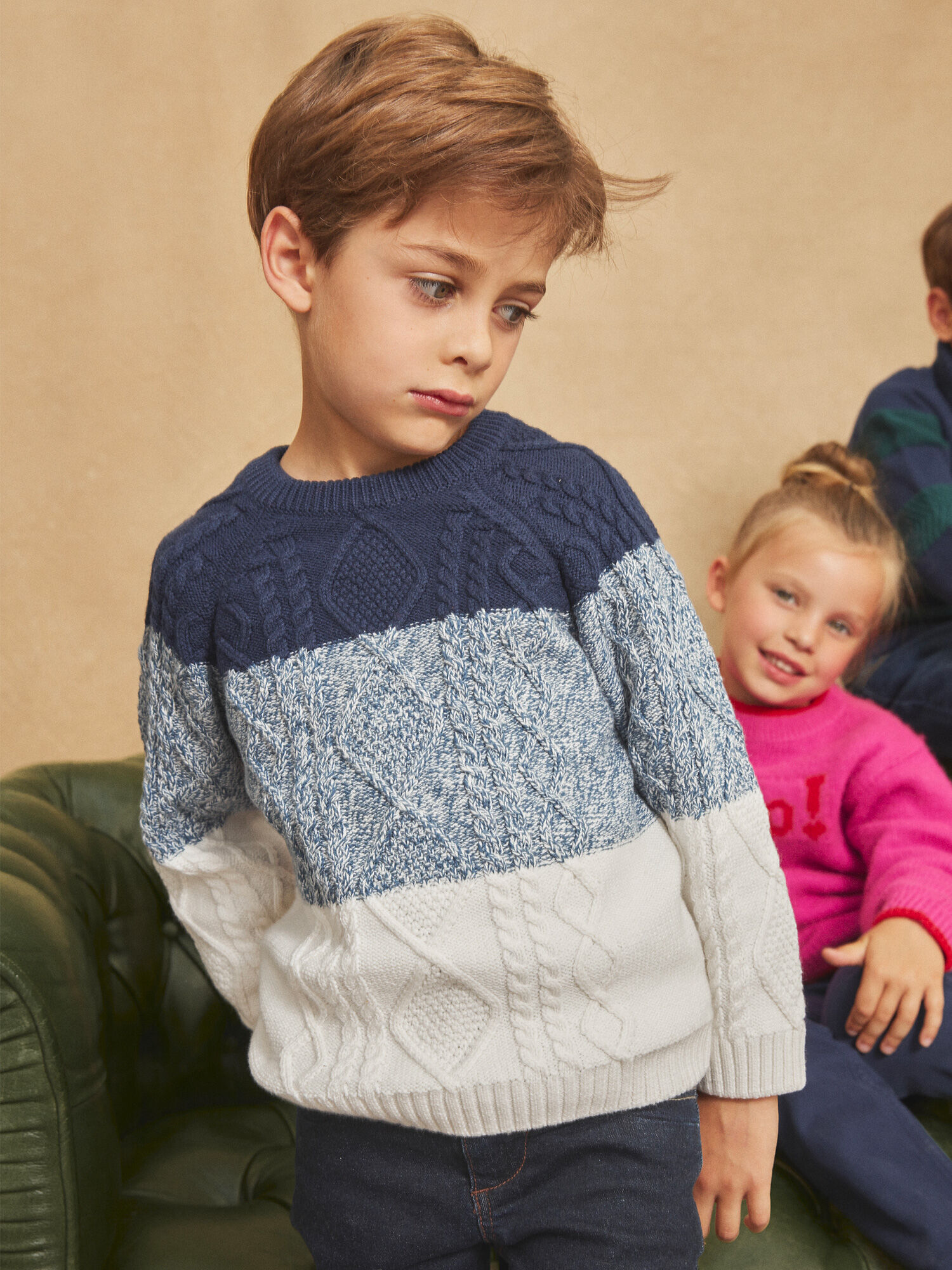 Pull tricolore en tricot