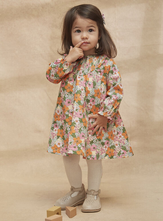 Robe en popeline fleurie KABEATRICE / 24E1BF31ROB607