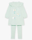 Pyjama en coton vert pâle avec danceuses et cygnes FLONETTE / 23E5PF21CHN614