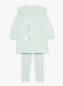 Pyjama en coton vert pâle avec danceuses et cygnes FLONETTE / 23E5PF21CHN614