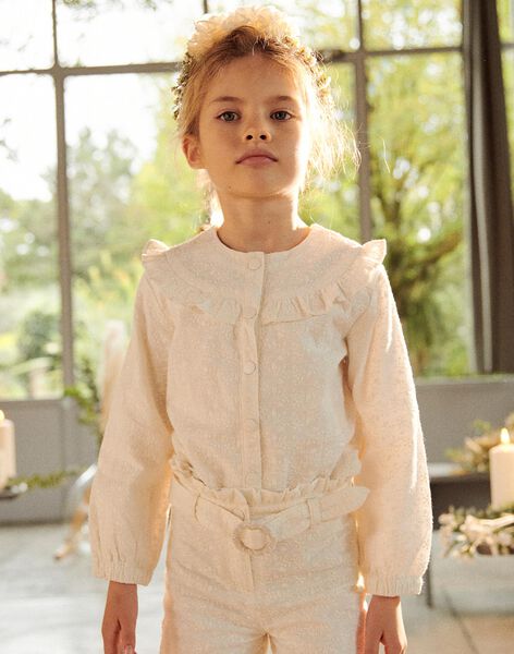 Veste écrue en popeline à broderies fantaisie FREVETETTE / 23E2PFI1VES005