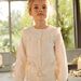 Veste écrue en popeline à broderies fantaisie