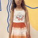 Jupe courte orange foncé tie ans dye