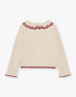 Cardigan beige et rouge à volants DRICARETTE / 22H2PFX1CAR808