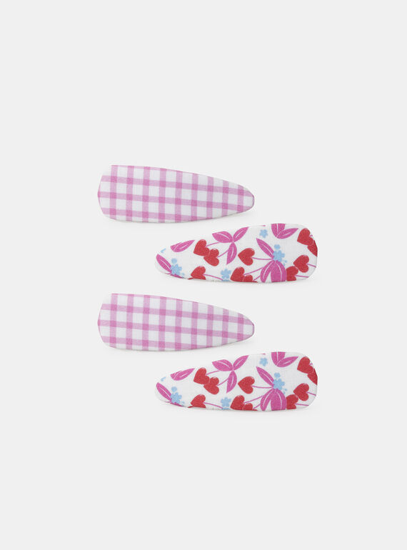 Barrettes vichy et fleurs MLOBOLETTE / 25E4PFN4BRT302