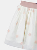 Jupe en tulle blanche avec fleurs roses KRISTETTE 1 / 24E2PFB1JUP001