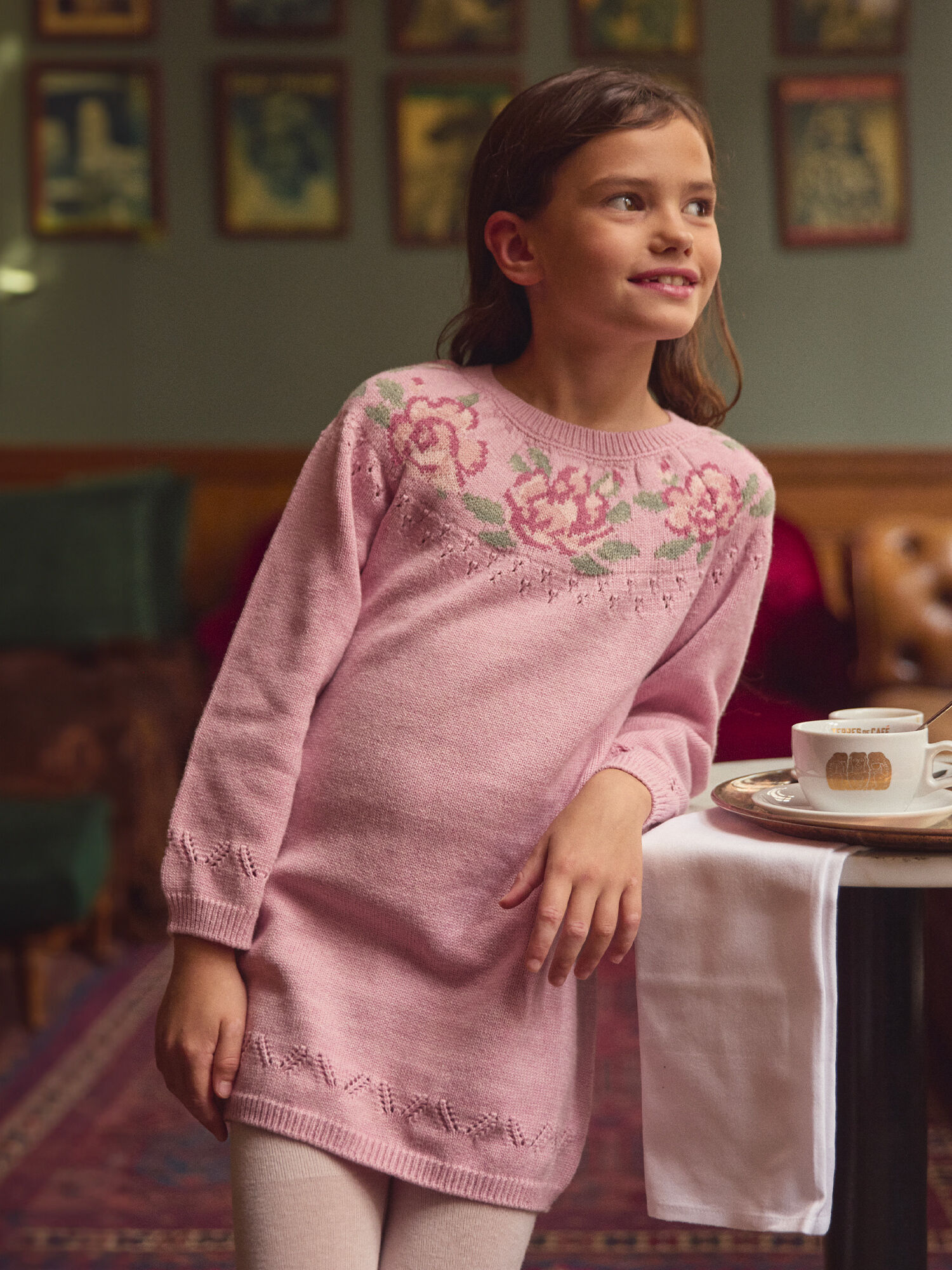 Robe pull rose Fille Sergent Major