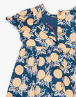 Robe et culotte bleu-vert en satin à fruits FAPAULINE / 23E1BFO1ROB608