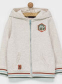 Gilet beige chiné à capuche NOMILAGE / 18E3PGL1GIL805