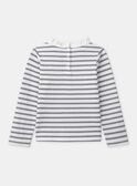 T-shirt blanc à rayures bleu marine avec col et manches longues Fille NIXUBETTE 1 / 25H2PFH1TML001