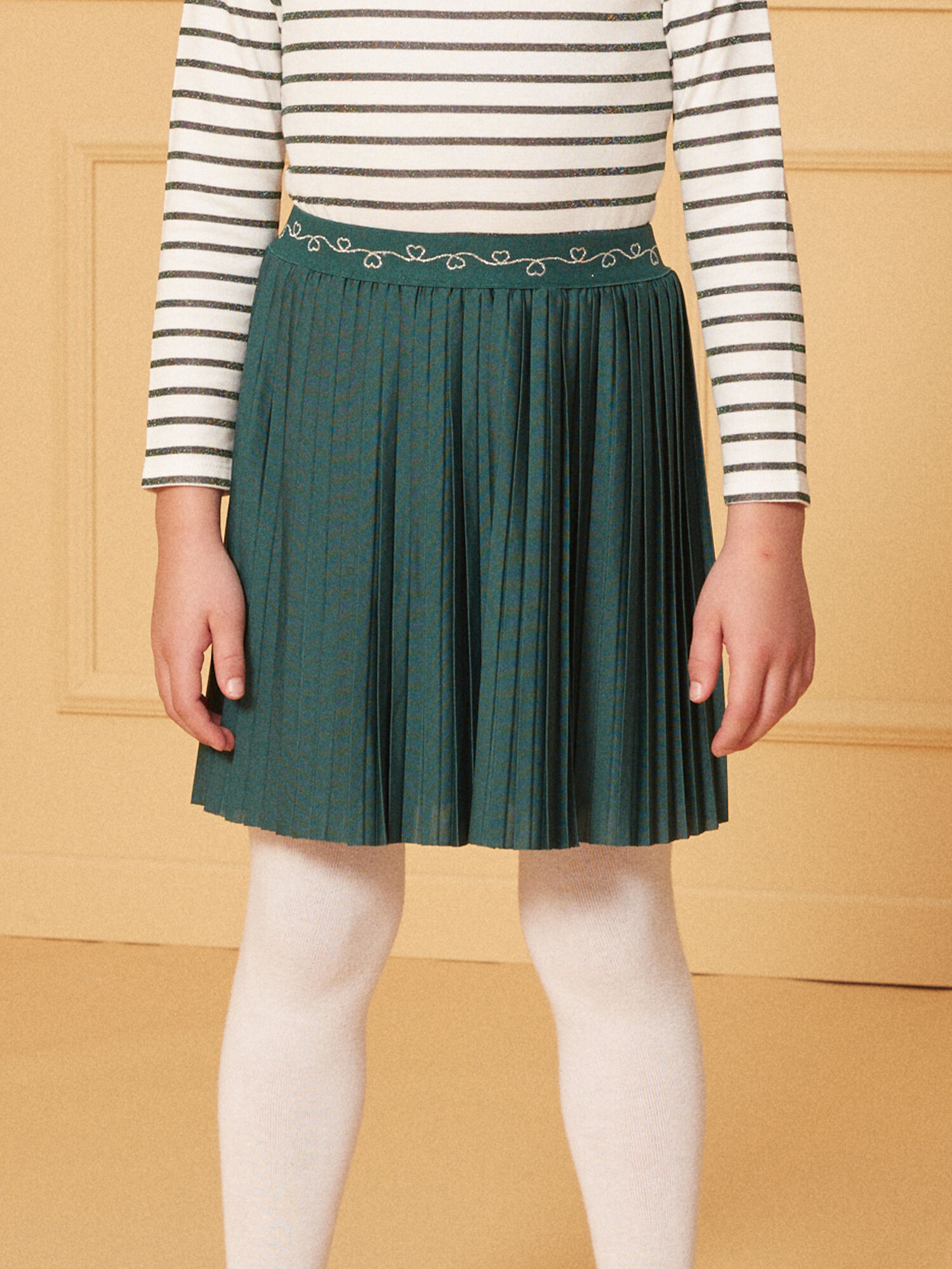 Jupe plissee verte Fille Sergent Major