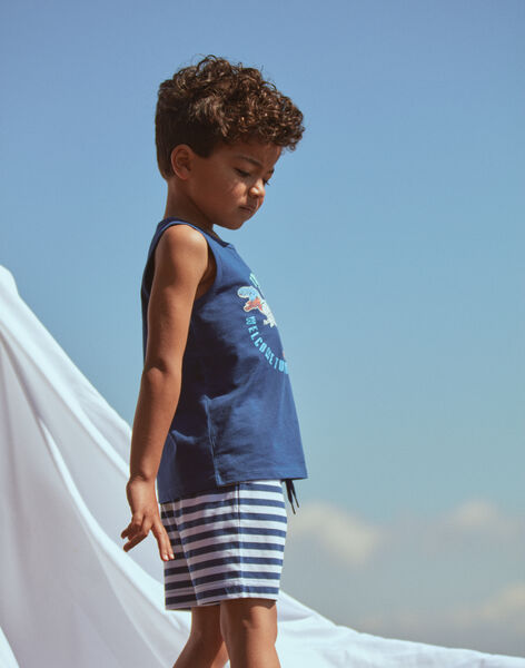 Débardeur et short bleu marine et blanc en jersey FRUPLAGE4 / 23E3PGU3ENS622