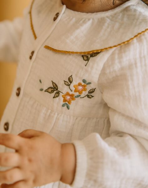 Chemise en double gaze de coton écru DACELIA / 22H1BFD1CHE001