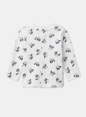 T-shirt blanc imprimé raton laveur à manches longues Bébé Garçon NAIVAN / 25H1BGP1TMLA015
