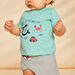 T-shirt et short vert d'eau, bleu marine et blanc en jersey