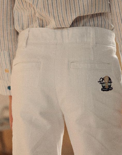 Bermuda blanc à broderie FREPERAGE / 23E3PGI1BER000
