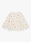 Sweat beige en molleton à imprimé animaux FATAHAR / 23E1BGP1SWE007