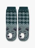 Chaussettes anti-dérapantes vert bouteille GLEPATAGE / 23H4PGQ1SOAG611