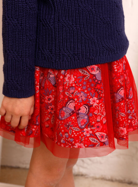 Jupe rouge imprimé papillon ZOJUPETTE / 21E2PFB1JUP050