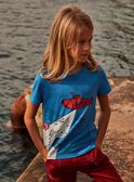 T-shirt bleu phosphorescent FOSSAGE / 23E3PGC2TMC201