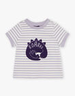 T-shirt lilas manches courtes à rayures FAOCTAVE / 23E1BGO1TMCH700
