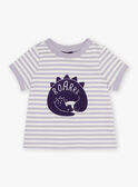 T-shirt lilas manches courtes à rayures FAOCTAVE / 23E1BGO1TMCH700
