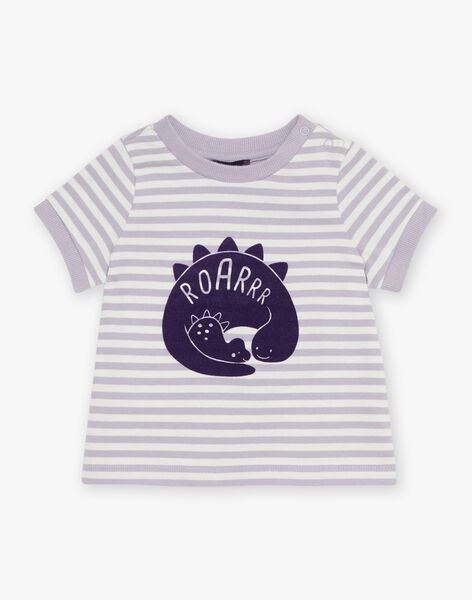T-shirt lilas manches courtes à rayures FAOCTAVE / 23E1BGO1TMCH700
