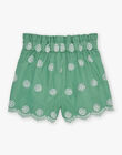 Short vert à broderies fantaisie FUSHOETTE / 23E2PFN1SHOG600