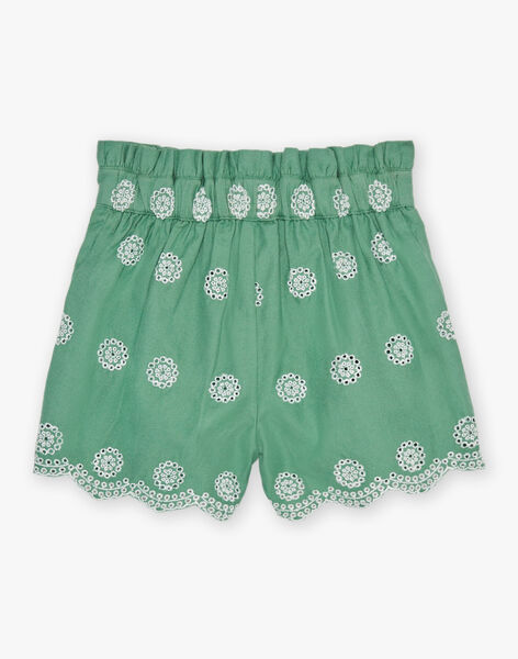 Short vert à broderies fantaisie FUSHOETTE / 23E2PFN1SHOG600