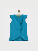 Tee shirt manches courtes turquoise ROUPAETTE / 19E2PFM1TMC202