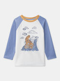 Pyjama bleu et blanc en velours imprimé tigre Garçon NUITIGRAGE / 25H5PGB4PYJ000