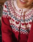 Cardigan rouge et beige en laine mélangée DRIKERETTE / 22H2PFX2CARF526