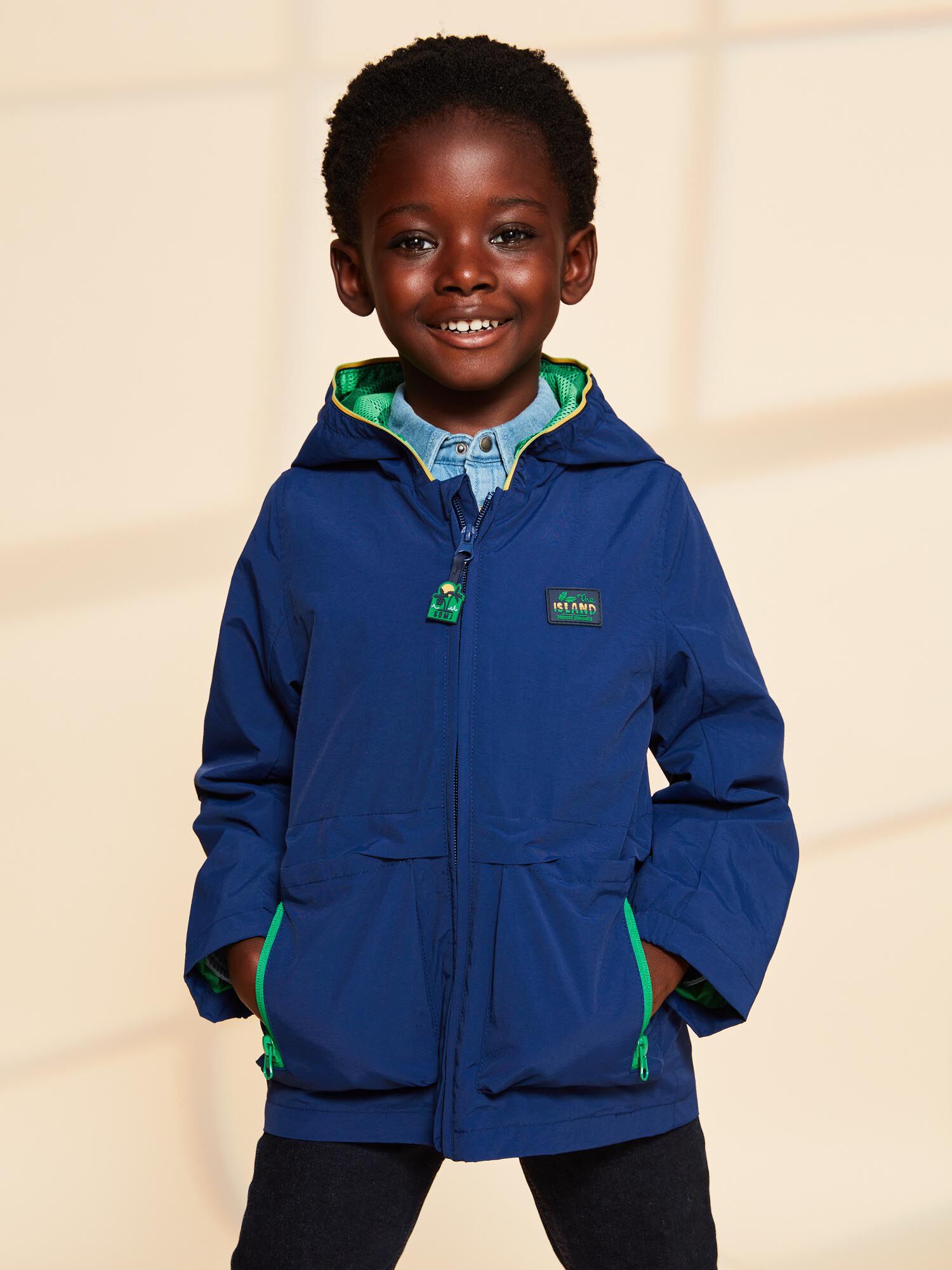 Parka bleu roi a capuche Garcon Sergent Major