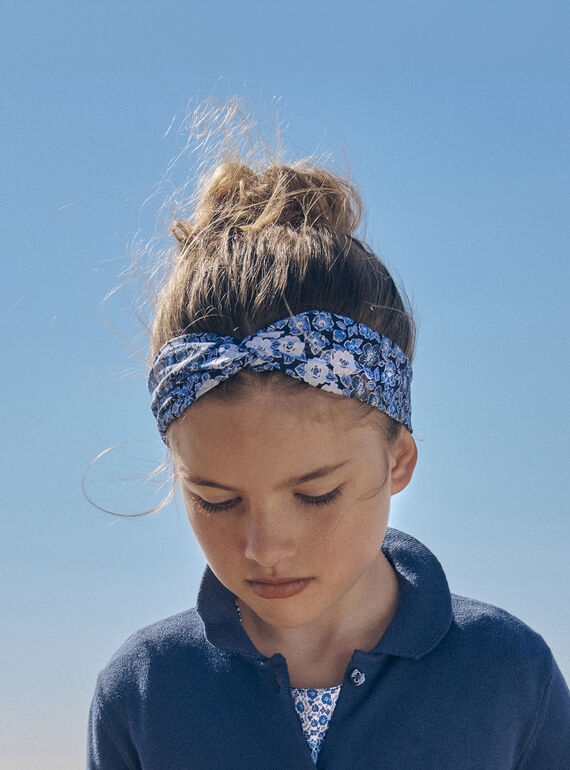 Bandeau bleu et blanc à imprimé fleuri LEVAGLETTE / 24H4PFJ1BAN070
