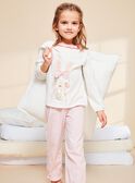 Ensemble pyjama écru à lapin et à carreaux FLORETTE / 23E5PF21PYJ001