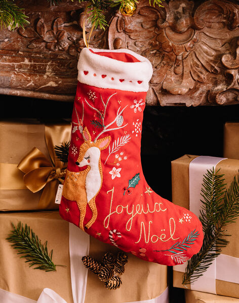Botte de Noël en velours rouge biche DOUMETTE / 22H4PF71ACD050
