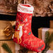 Botte de Noël en velours rouge biche
