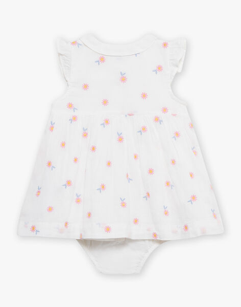 Robe et culotte blanches à imprimé fleuri FASISI / 23E1BFS1ROB001