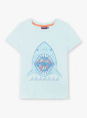 T-shirt manches courtes bleu ciel imprimé requin enfant garçon ZUZAGE1 / 21E3PGL3TMC614