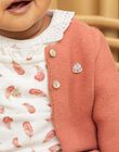Gilet en tricot vieux rose bébé fille DOLCE / 22H0CF11CAR303