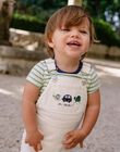 Salopette longue en denim écru avec broderie FAMOUSSE / 23E1BGN1SAL001
