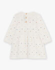 Robe en tricot à jacquard petits pois écru DAROXANE / 22H1BFY1ROB006
