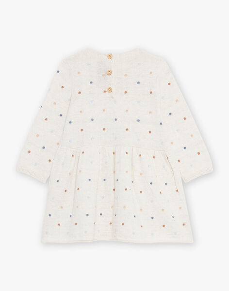 Robe en tricot à jacquard petits pois écru DAROXANE / 22H1BFY1ROB006