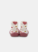 Chausson chaussette écru avec coeur Bébé Fille NEBRUNE / 25F10BF31D08001