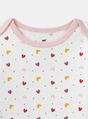 Lot de 2 bodies à rayures rose ou imprimés coeurs Bébé Fille NEFANNY / 25H5BFC1BDL001