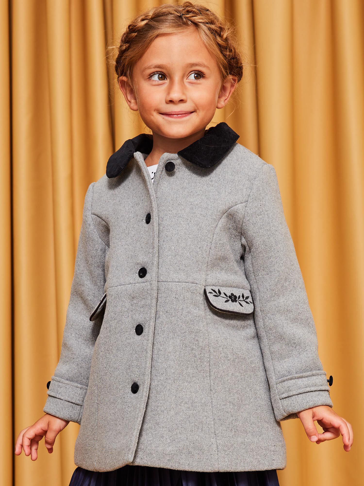 Manteau fille en discount drap de laine